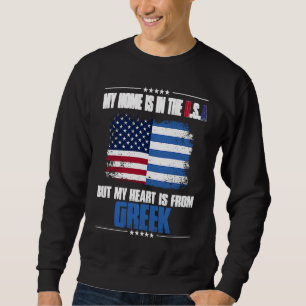 Sudadera Grecia Mi Hogar Está En Los Estados Unidos Pero Mi