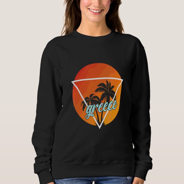 Sudadera Grecia Triángulo Con Forma De Sol Con Palmeras (Anverso)