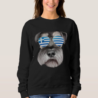 Sudadera Greek Flag Miniature Schnauzer Dog Greece Pocket
