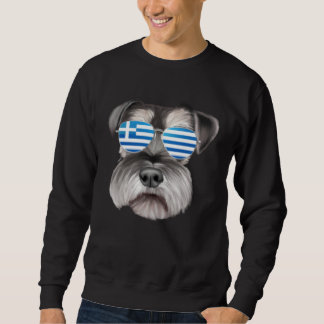 Sudadera Greek Flag Miniature Schnauzer Dog Greece Pocket