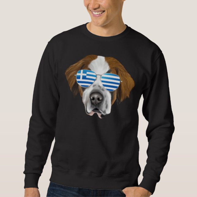 Sudadera Greek Flag St Bernard Dog Greece Pocket (Anverso)