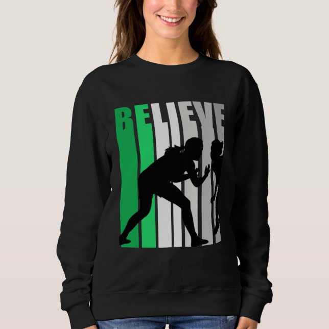 Sudadera Green Believe Wrestling Motivating Girls Team Retr (Anverso)