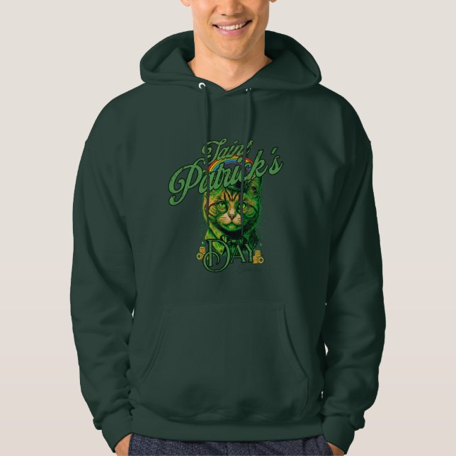 Sudadera Green cat saint patrick's day (Anverso)