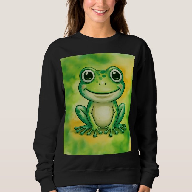 Sudadera Green cute frog (Anverso)