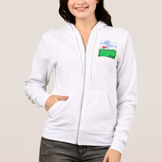 Sudadera Green de golf con bandera roja y pelota (Anverso)