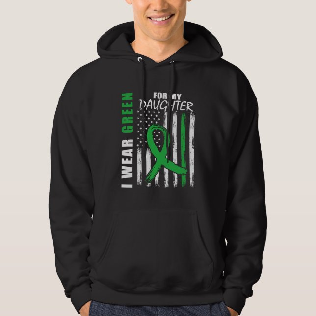 Sudadera Green For My Daughter Kidney Disease Awareness Fla (Anverso)