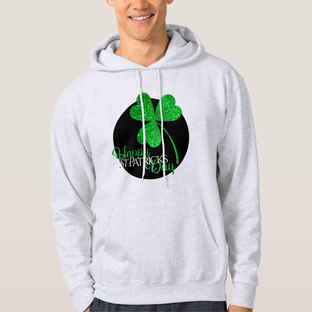 Sudadera Green Glitter Shamrock Happy St Patrick’s Day  T-S (Anverso)