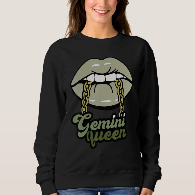 Sudadera Green Lips Gemini Queen (Anverso)