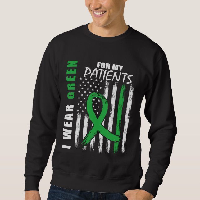 Sudadera Green RN Nurses Kidney Disease Awareness US Flag N (Anverso)