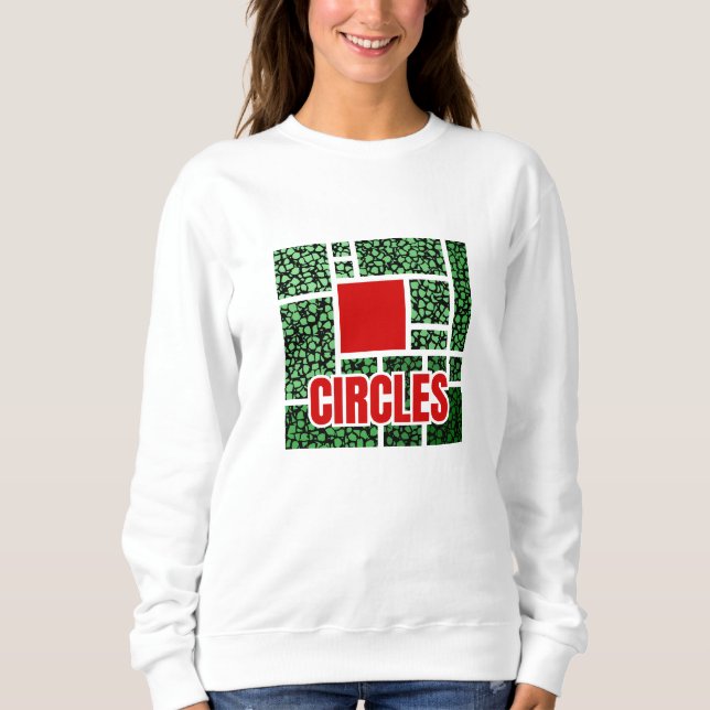 Sudadera Green Spotted Abstraction with Red Accents (Anverso)