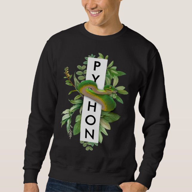 Sudadera Green Tree Python Tropical Print (Anverso)