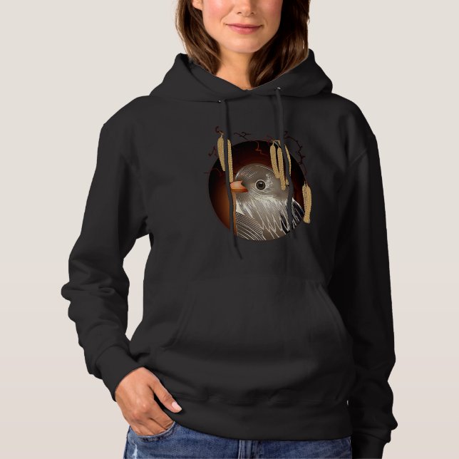 Sudadera Grey Bird with Corkscrew Hazelnut Branch (Anverso)