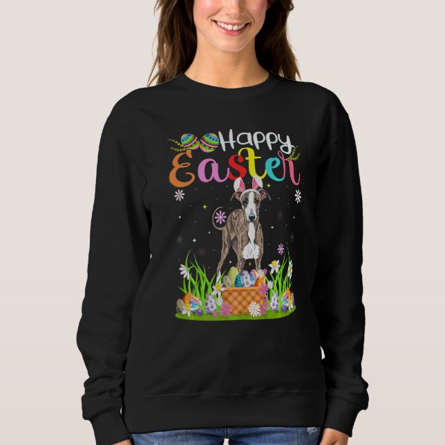 Sudadera Greyhound Dog Bunny Egg Hundiendo a Greyhound Happ (Anverso)