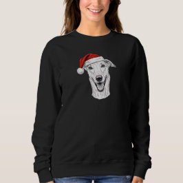 Sudadera Greyhound Hand-Drawn Portrait Christmas Santa Dog