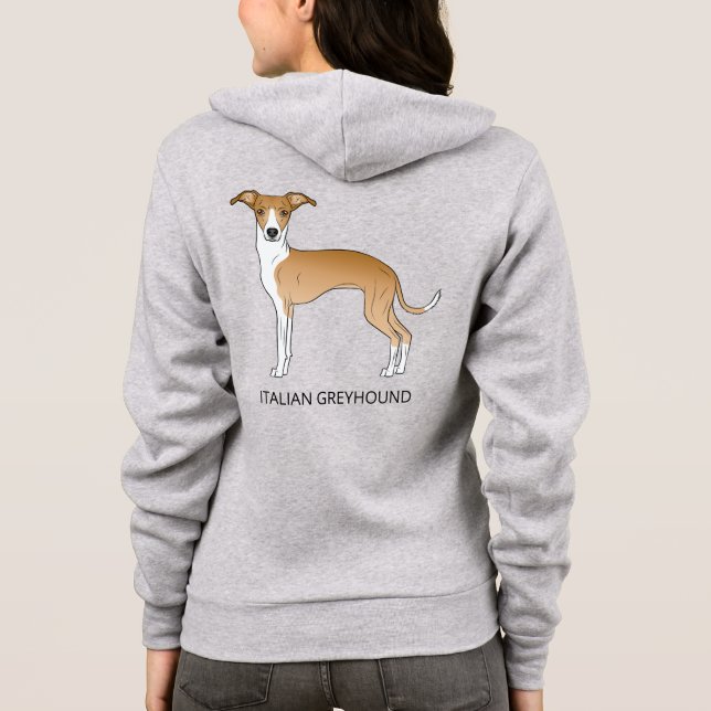 Sudadera Greyhound Italiano Blanco Y Amanecer Con Texto Per (Reverso)