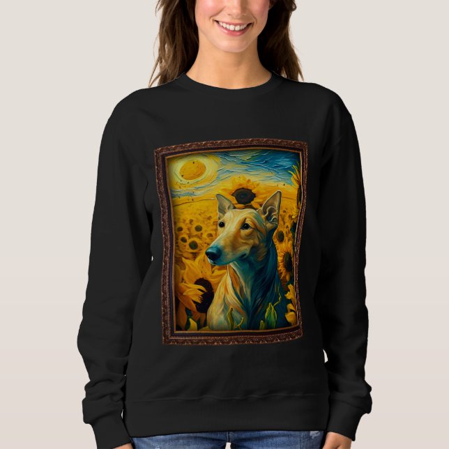 Sudadera Greyhound Painting Sunflower Flower Mom Women Flor (Anverso)