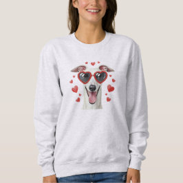 Sudadera Greyhound Valentine Oil Painting Dog Portrait