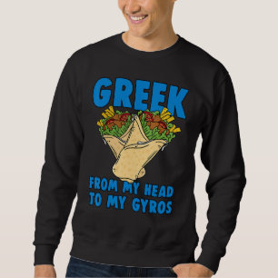 Sudadera Griego De Mi Cabeza A Mi Gyros Grecia Diseño Gyro