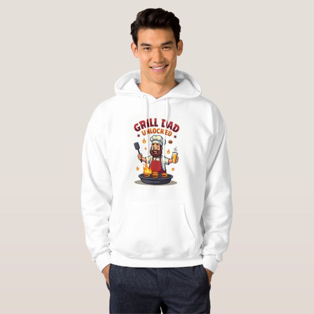 Sudadera Grill Dad Unlocked - Funny BBQ Chef Dad Design" (Anverso completo)