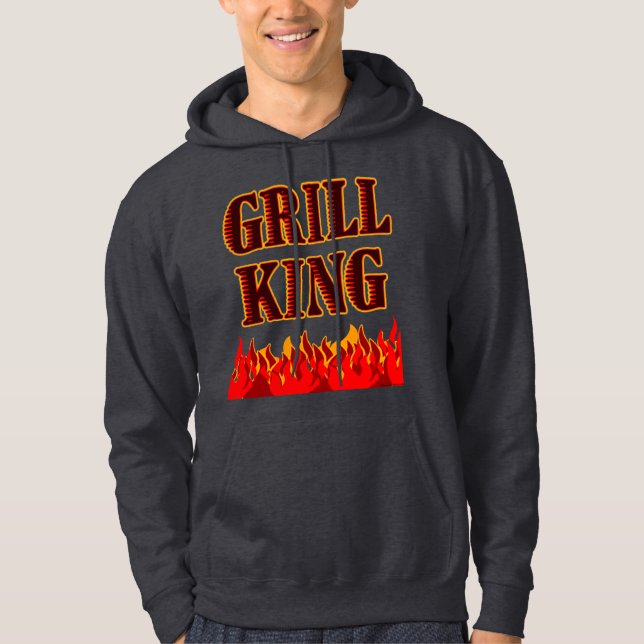 Sudadera Grill King Red Flama BBQ Saying (Anverso)