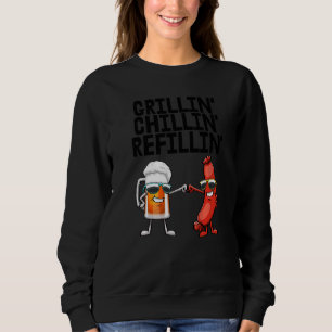 Sudadera Grillin Chillin Refillin Women Hot Dog & Beer Food