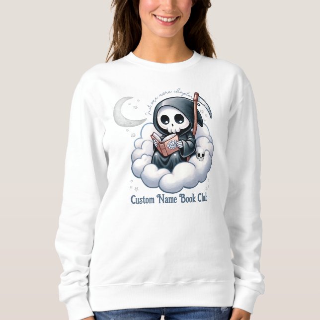 Sudadera Grim Reaper Book Lover, Personalizado Book Club (Anverso)