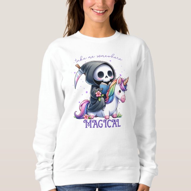 Sudadera Grim Reaper Book Lover, Personalizado Book Club (Anverso)