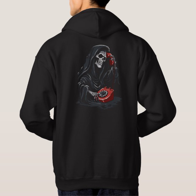 Sudadera Grim Reaper calling on a red phone (Reverso)