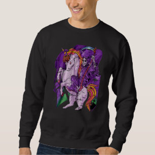 Sudadera Grim Reaper Unicorn Pastel Gótico Muerte Skeleton
