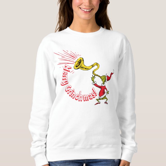 Sudadera Grinch Blowing the Merry Grinchmas Horn (Anverso)
