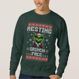 Sudadera Grinch Face Ugly Navidades divertidos en anidación