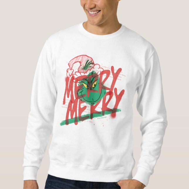 Sudadera Grinch | Gráfica Merry Merry Grunge (Anverso)