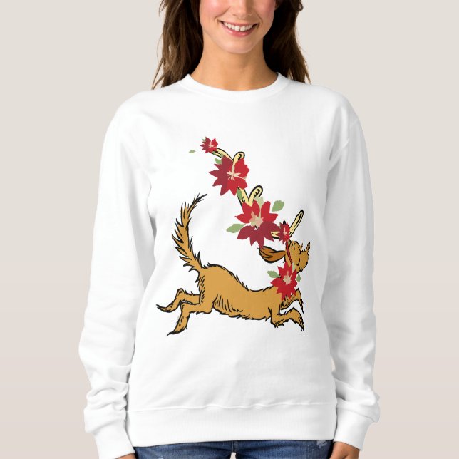 Sudadera Grinch | Max Poinsettia de Navidad (Anverso)