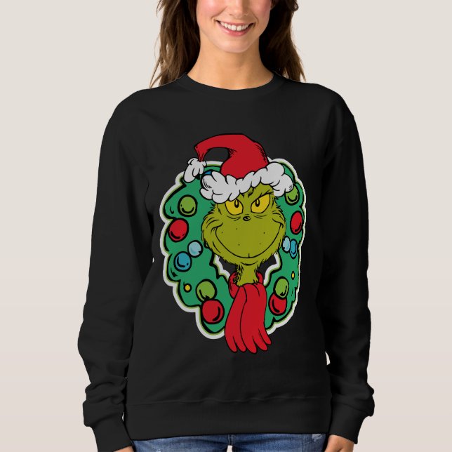 Sudadera Grinch | Navidades de la guirnalda de vacaciones (Anverso)
