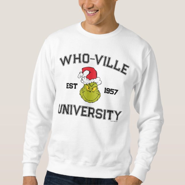 Sudadera Grinch | Universidad de Who-ville Est 1957 (Anverso)