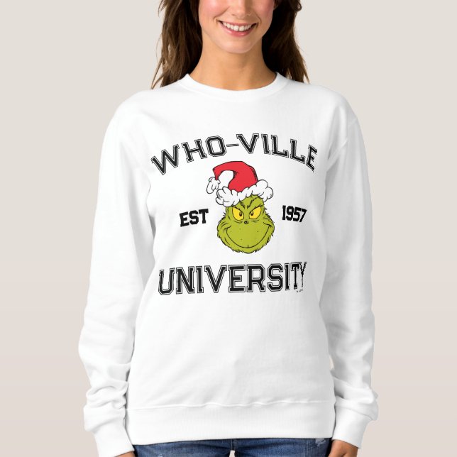 Sudadera Grinch | Universidad de Who-ville Est 1957 (Anverso)