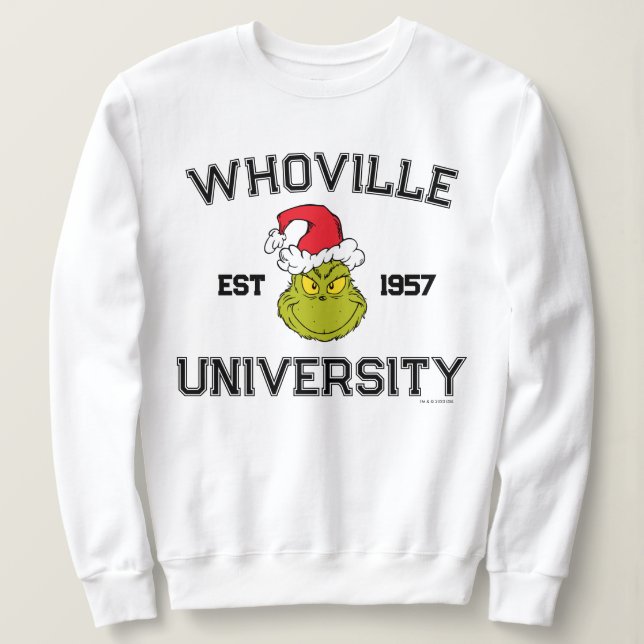 Sudadera Grinch | Universidad de Whoville Establecida en 19 (Anverso del diseño)