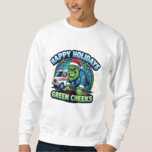 Sudadera Grinchoso Postal Bigfoot Besa Mis Mejillas Verdes