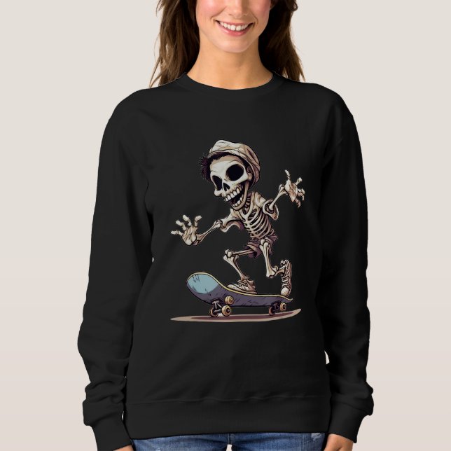 Sudadera Grinning Grind Skeleton Skater Graphic for Streetw (Anverso)