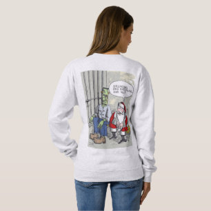 Sudadera gris ceniza de mujer con Santa en la cárc