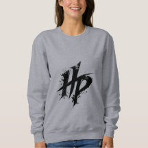 Sudadera gris con gráfico desgastado de monograma