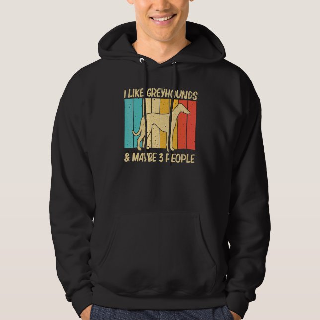 Sudadera Gris Cool Greyhound Para Hombres Mujeres Lebrel Ma (Anverso)
