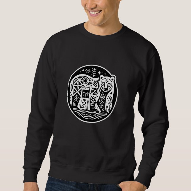 Sudadera Gris de estilo indio del noroeste norteamericano d (Anverso)