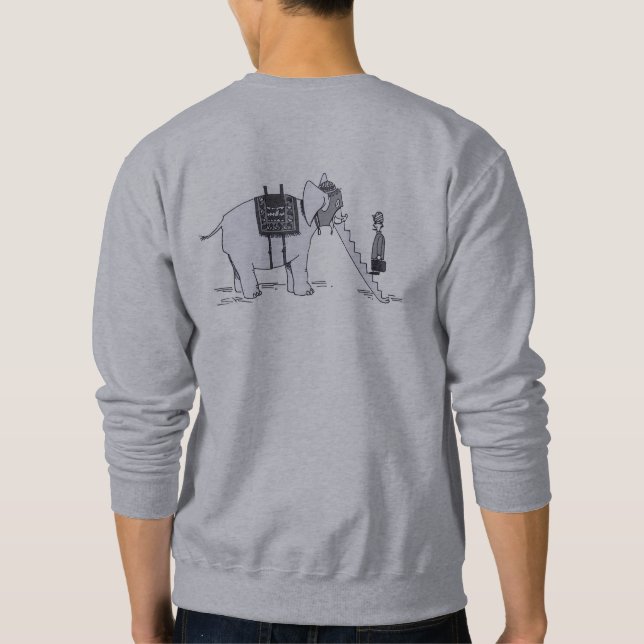 Sudadera gris de hombre con elefante actualizado e (Reverso)