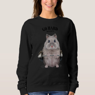 Sudadera Gris Dwarf Hamster Entrenamiento Músculo Halterofi