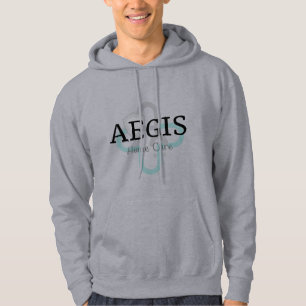 Sudadera gris - Logotipo de color azul verdoso sup