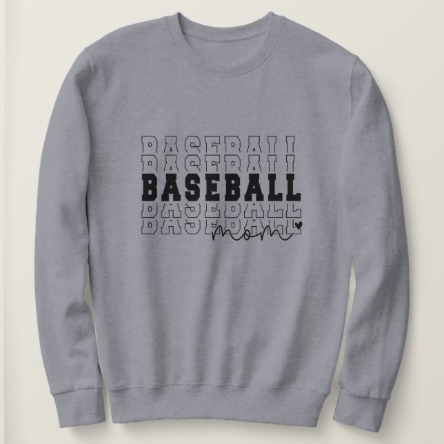 Sudadera Gris, madre de béisbol, personalizada (Anverso del diseño)