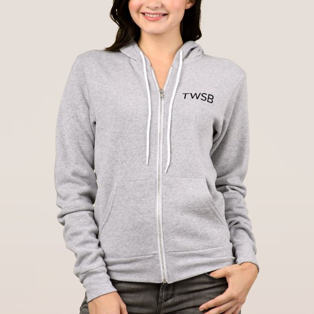 Sudadera Gris Zip-Up Hoodie TWSB (Anverso)