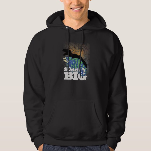 Sudadera Grita Gran Camaleón Con Sombra De Dinosaurio Para (Anverso)