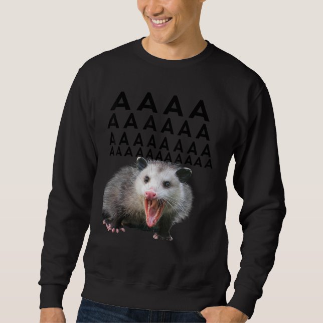 Sudadera Gritando a Possum Aaaa Cute Opossum Dank Meme Men  (Anverso)
